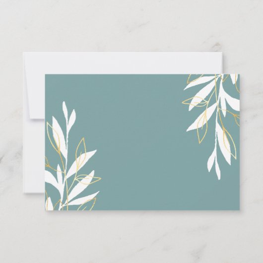 金ゴールドグリーンフローラパーソナライズされた文具 サンキューカード (裏面)