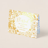 金ゴールドグリーンフローラ宗教クリスチャン悔やみや弔慰 箔カード (正面)