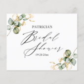 金ゴールドグリーンブライダルシャワーアドバイスカード (裏面)