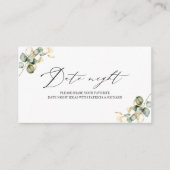 金ゴールドグリーンブライダルシャワーデイトナイトカード エンクロージャーカード (正面)