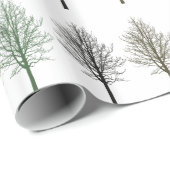 金ゴールドグリーンブラウンツリーズ誕生日 ラッピングペーパー (ロールコーナー)