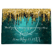 金ゴールドグリーンブラックドリップスフェイスラージ抱き枕 ラージペーパーバッグ (正面)