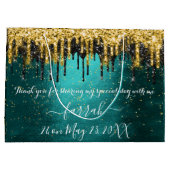 金ゴールドグリーンブラックドリップスフェイスラージ抱き枕 ラージペーパーバッグ (裏面)