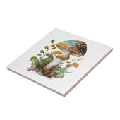 金ゴールドグリーンブルーウッドランドマッシュルームコテージ タイル (側面)