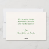 金ゴールドグリーンプライド写真クリスマスカード シーズンカード (裏面)