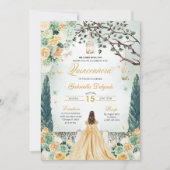 金ゴールドグリーンプリンセスエンチャントガーデンキンセアニェラ 招待状 (正面)
