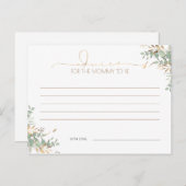 金ゴールドグリーンベイビーシャワーアドバイスカード ポストカード (正面/裏面)