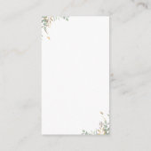 金ゴールドグリーンベビーシャワーおむつラッフル エンクロージャーカード (裏面)