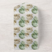 金ゴールドグリーンホワイト熱帯葉 オールインワン招待状 (外側)