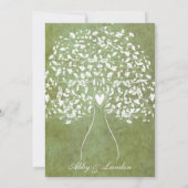 金ゴールドグリーンマーブルツリー結婚式招待状 招待状 (裏面)