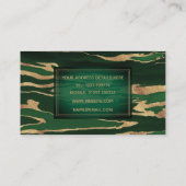 金ゴールドグリーンマーブル抽象芸術絵画ズ 名刺 (裏面)