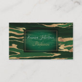 金ゴールドグリーンマーブル抽象芸術絵画ズ 名刺 (正面)