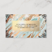 金ゴールドグリーンマーブル |要ファンシー素 |《写真》ぼけ味グロー 名刺 (裏面)