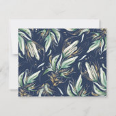 金ゴールドグリーンメイド・オブ・オーナー（花嫁付き添い人）/ブライドメイド提案 招待状 (裏面)