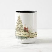 金ゴールドグリーンメリークリスマスツリーマグ マグカップ (中央)