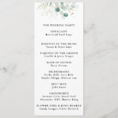 金ゴールドグリーンユーカリプタスタイムライン結婚式 プログラム (裏面)