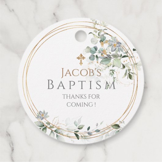 金ゴールドグリーンユーカリプタスボーイバプテスマ フェイバータグ (裏面)