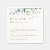 金ゴールドグリーンユーカリプトゥストリビアおもしろいファクト結婚ズ スタンダードカクテルナプキン (正面)