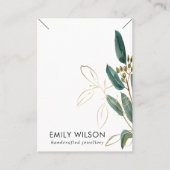 金ゴールドグリーンユーカリ動物群ネックレスバンドディスプレイ 名刺 (正面)