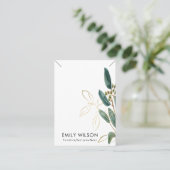 金ゴールドグリーンユーカリ動物群ネックレスバンドディスプレイ 名刺 (スタンド正面)