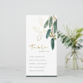 金ゴールドグリーンユーカリ座席表番号 サンキューカード (スタンド正面)