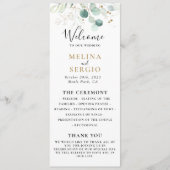 金ゴールドグリーンユーカリ書道結婚式 プログラム (正面)