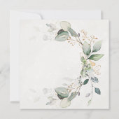 金ゴールドグリーンユーカリ結婚50周年 セーブザデート (裏面)