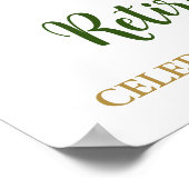 金ゴールドグリーンリタイアカスタムメントパーティー18x24写真 ポスター (角)