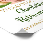 金ゴールドグリーンリタイアカスタムメントパーティー8.5x11写真 ポスター (角)