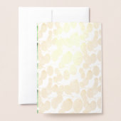 金ゴールドグリーンリー写真結婚式招待状 箔カード (裏面封筒付き)