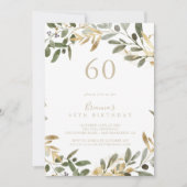 金ゴールドグリーンリー秋60thバースデーパーティーへの招待 招待状 (正面)