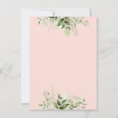 金ゴールドグリーンレターピンク赤ちゃんシャワー詩 サンキューカード (裏面)