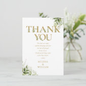 金ゴールドグリーンレターベイビーシャワー詩 サンキューカード (スタンド正面)