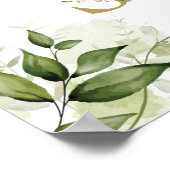 金ゴールドグリーンレターベビーシャワー歓迎サイン ポスター (角)