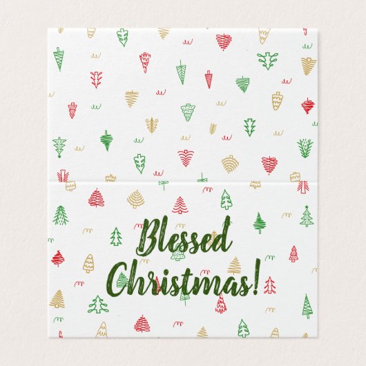 金ゴールドグリーンレッドクリスマスツリーパターン (外部フラット)