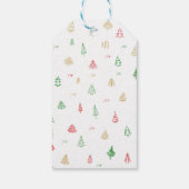金ゴールドグリーンレッドクリスマスツリーパターン ギフトタグ (裏面)