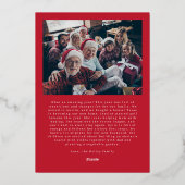 金ゴールドグリーンレッドホワイトフレームフォトクリスマス 箔シーズンカード (裏面)