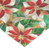 金ゴールドグリーンレッドポインセチア ショートテーブルランナー (コーナー)