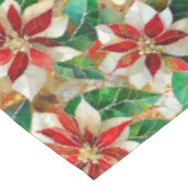 金ゴールドグリーンレッドポインセチア テーブルクロス (アングル)