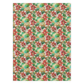 金ゴールドグリーンレッドポインセチア テーブルクロス (正面)