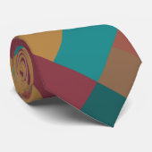 金ゴールドグリーンレッドラストターコイズカラーブロック ネクタイ (ロール)