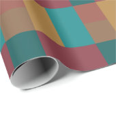 金ゴールドグリーンレッドラストターコイズカラーブロック ラッピングペーパー (ロールコーナー)