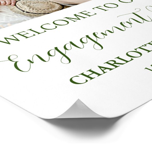 金ゴールドグリーン婚約パーティカスタム8.5x11写真 ポスター (角)