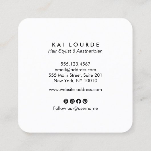 金ゴールドグリーン抽象芸術サークルスクウェア名刺 スクエア名刺 (裏面)