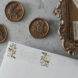 金ゴールドグリーン秋差出人住所ラベル ラベル