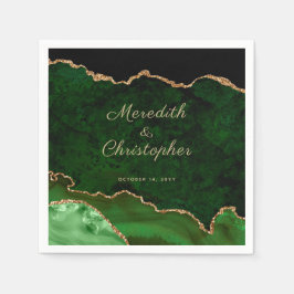 金ゴールドグリーン結婚アゲートのナプキン スタンダードカクテルナプキン