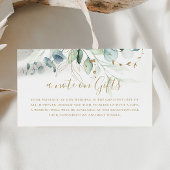 金ゴールドグリーン結婚ユーカリの願い井戸 エンクロージャーカード