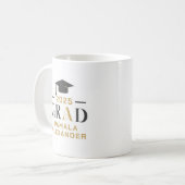 金ゴールドグレイグラードパーティーレトロタイポグラフィ コーヒーマグカップ (正面左)