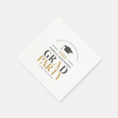 金ゴールドグレイグラードパーティーレトロタイポグラフィ スタンダードカクテルナプキン (角)