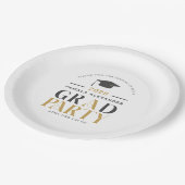 金ゴールドグレイグラードパーティーレトロタイポグラフィ ペーパープレート (アングル)